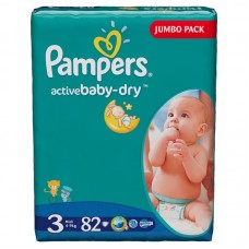 PAMPERS BabyDry Midi 82 buc